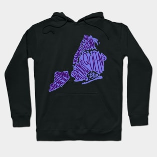 Purple New York City Borough Map Hoodie